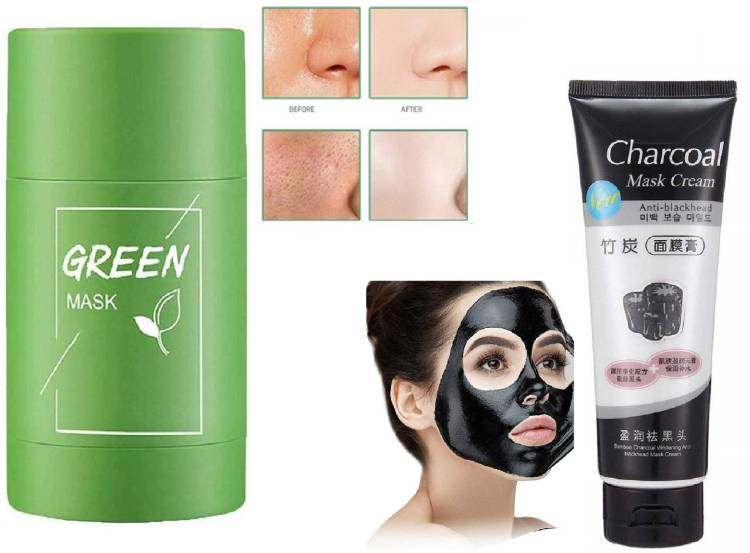 Insta Beauty Green Tea Aloe & Charcoal Face Pack Mask for Purifying, Oil Control, Deep Cleansing, Blackhead Removal, Improving Skin Texture Suitable For All Skin Types Price in India