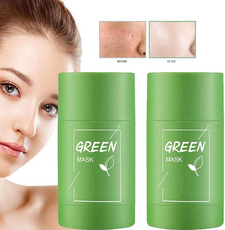 Insta Beauty Green Tea Aloe Face Pack Mask for Purifying, Oil Control, Deep Cleansing, Blackhead Removal, Improving Skin Texture Suitable For All Skin Types For Men & Women Pack of 2 Price in India