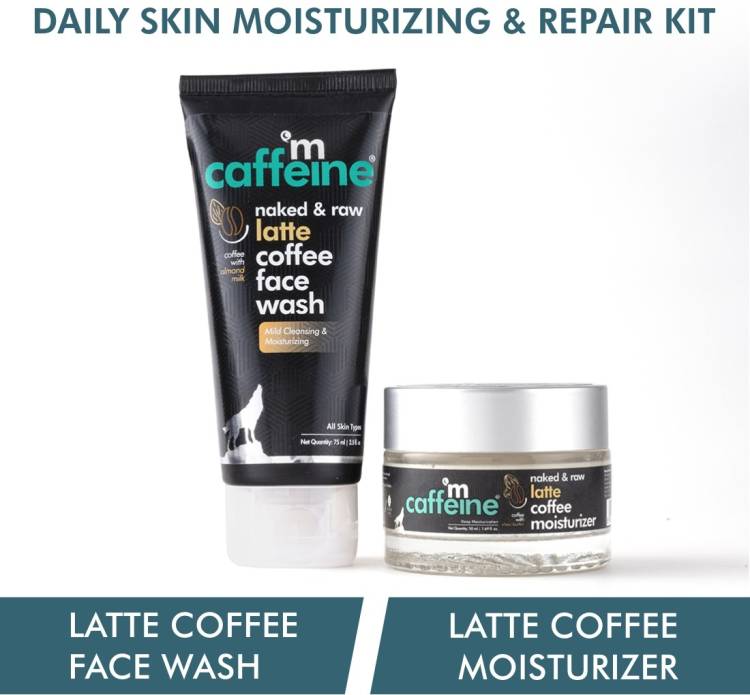 MCaffeine Daily Skin Moisturizing & Repair Kit - Latte Coffee Routine| Face Wash, Moisturizer | All Skin Types | Cruelty Free & Vegan Price in India