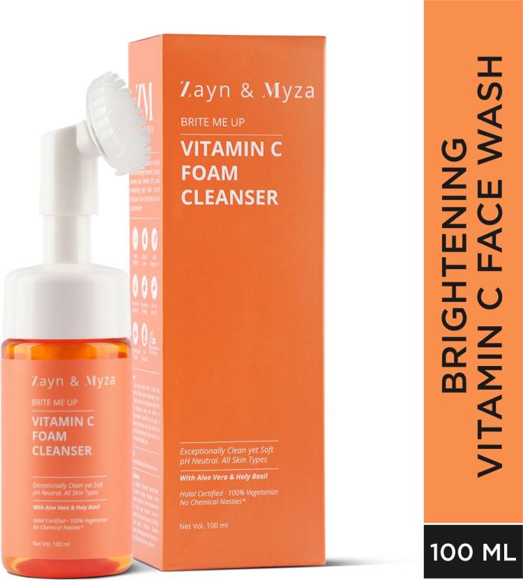 ZM Zayn & Myza Vitamin C Foaming  With Built-In Deep Cleansing Brush - Rich in Anti-oxidants, Retains Moisture, Deep Cleanses, Perfect For Daily Use For All Skin Types Face Wash Price in India