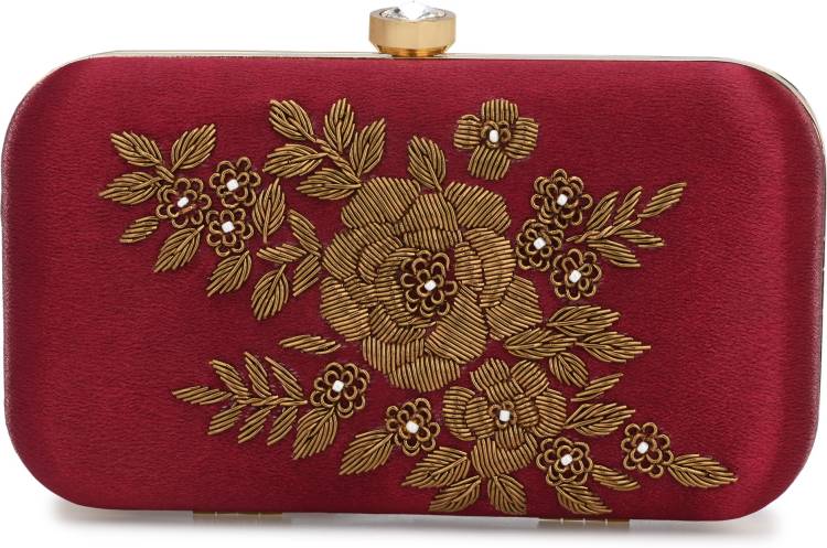Casual Maroon  Clutch  - Regular Size Price in India