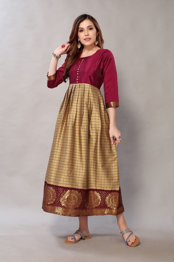 silk anarkali kurta