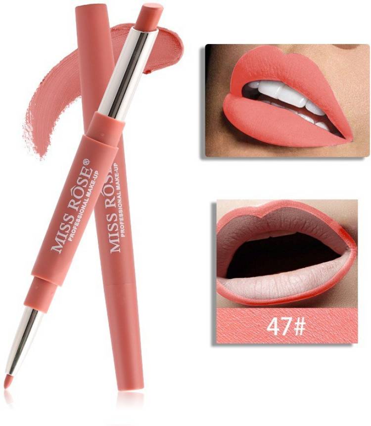 MISS ROSE Double Head Lip Gloss Lip liner Pen Matte Lipstick Wholesale Waterproof Lip Glaze (43, Row) Price in India