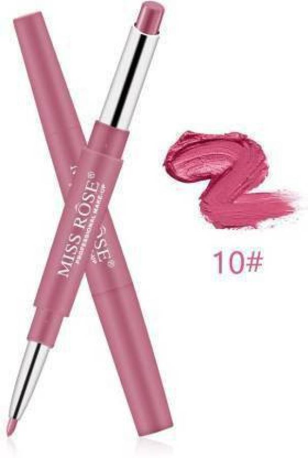 MISS ROSE Double Head Lip Gloss Lip liner Pen Matte Lipstick Wholesale Waterproof Lip Glaze (10, Love Kissed) Price in India