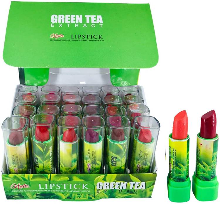 NYN HUDA Sensational Creamy Matte Aloe Green Tea Lipstick Set of 24 Price in India
