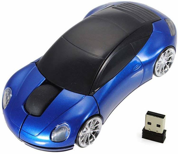 microware 3D Car Shape Mini 4800 DPI USB Wireless with 3 Keys Optical Gaming Mice Mouse for PC Computer Laptop Wireless Optical Gaming Mouse