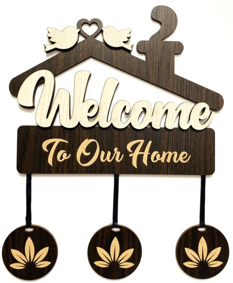 P Arts Wooden Welcome Home Name Plate