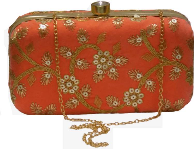 Casual Orange  Clutch  - Regular Size