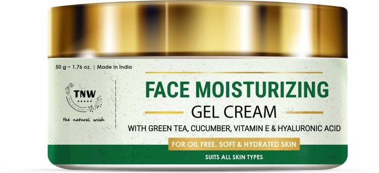 TNW - The Natural Wash FACE MOISTURIZING GEL CREAM WITH GREEN TEA, CUCUMBER , VITAMIN E & HYALURONIC ACID FOR OIL FREE,SOFT & HYDRATED SKIN | SUITS ALL SKIN TYPES Price in India