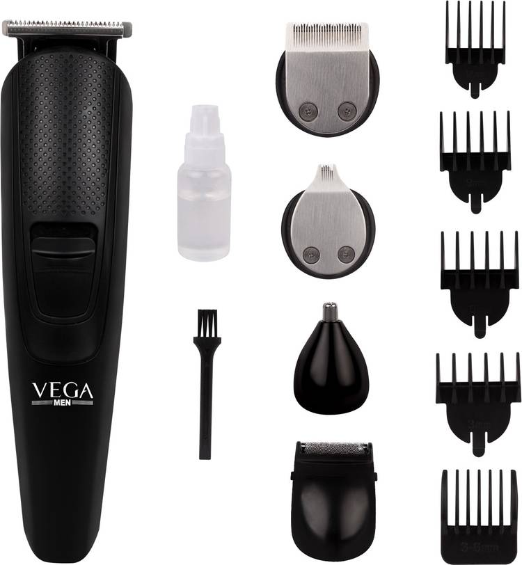 VEGA Men 10-in-1 Multi-Grooming Set with Beard/Hair Trimmer, Nose Trimmer & Body Groomer And Shaver, (VHTH-23)  Runtime: 90 min Trimmer for Men