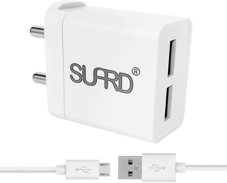 SUARD S25-DP 2.5A Wall Charger with Micro-USB Cable Dual USB Port Travel Fast Charging Power Adapter Compatible with Mobile Phones, Tablets & Other Devices 2.5 A Multiport Mobile Charger with Detachable Cable