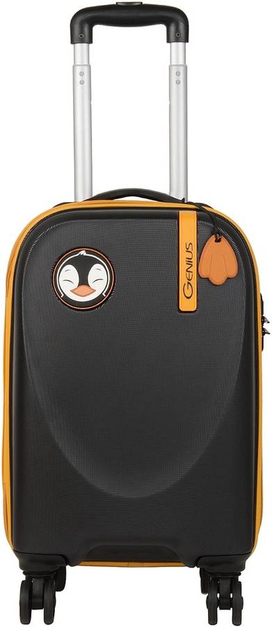 Small Cabin Luggage (56 cm) - Zoolu Kids lightweight 4W luggage 55cm - PENGUIN - Black