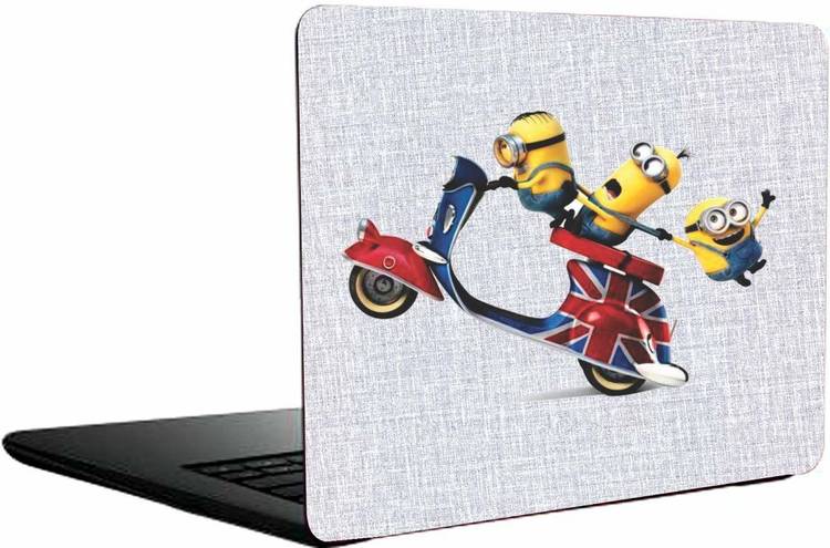 Just Care Scooter Laptop Skin Sticker Vinyl Fits Size Upto 15 inches No Residue, Bubble Free (15.6) Vinyl Laptop Decal 15.6