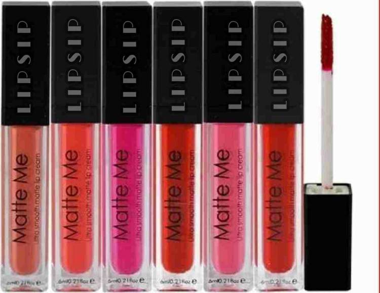 lipsip Matte Me Liquid Beauty Lipstick Set Of 6 Price in India