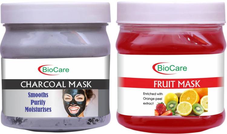 BIOCARE Charcoal Mask 500ml With Fruit Mask 500ml Price in India