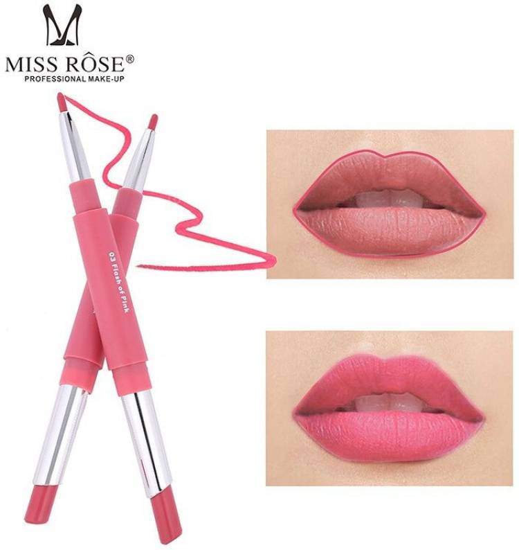 MISS ROSE Double Head Lip Gloss Lip liner Pen Matte Lipstick Wholesale Waterproof Lip Glaze- 03 Price in India