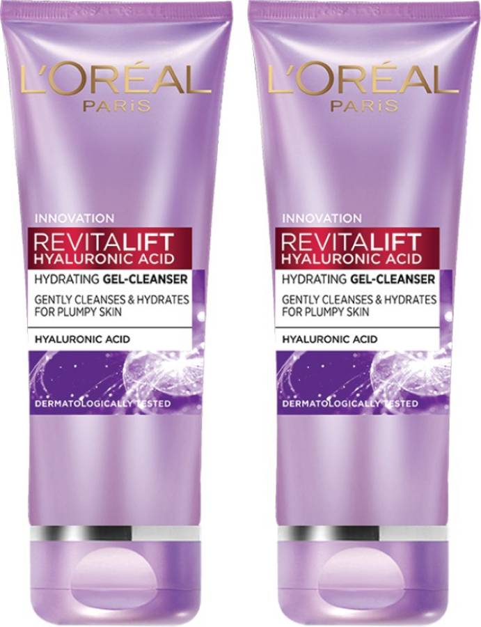L'Oréal Paris Revitalift Hyaluronic Acid Hydrating Gel Cleanser, Combo Pack of 2 | Gentle Facewash to cleanse Impurities & makeup residue Face Wash Price in India