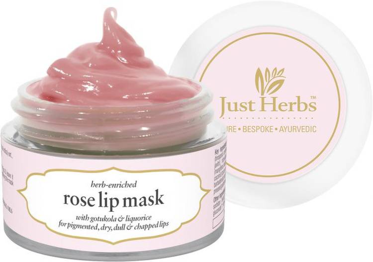 Just Herbs Rose Lip Mask For Chapped, Dry & Dark Lips - SLS & Paraben Free (Rose) Price in India