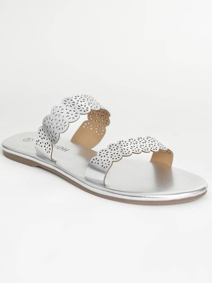 Women Silver Flats Sandal Price in India