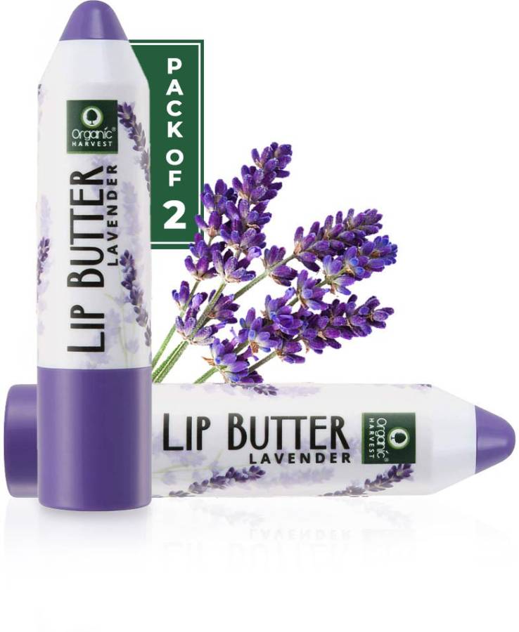 Organic Harvest Lavender Lip Butter Enriched with Vitamin E & Benefits Of Mango Butter, for Dark Lips to Lighten, for Dry & Chapped Lips, 100% Organic, for Girls & Women Lavender Price in India