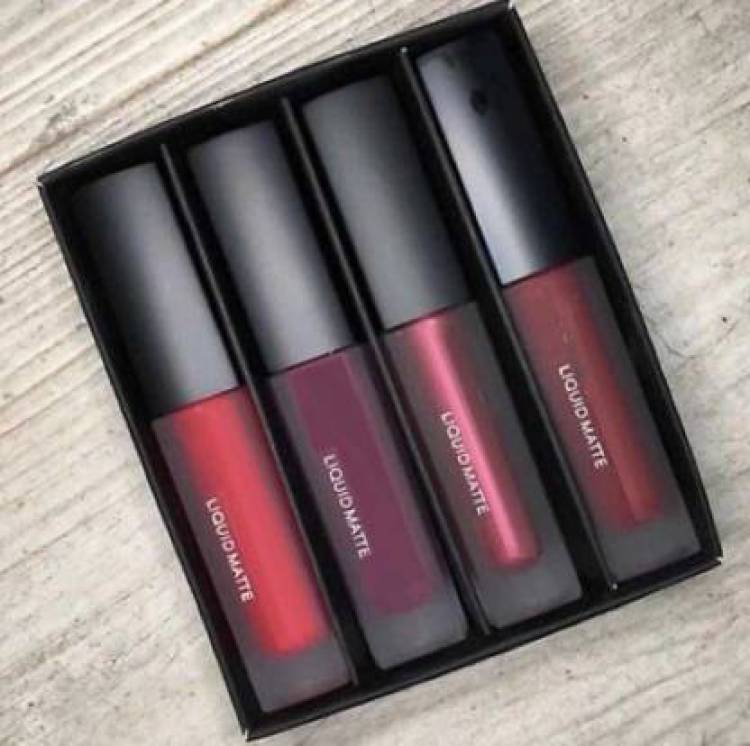 Kiss Beauty set of 4 liquid matte lipsticks [2 red and 2 pink shades} Price in India