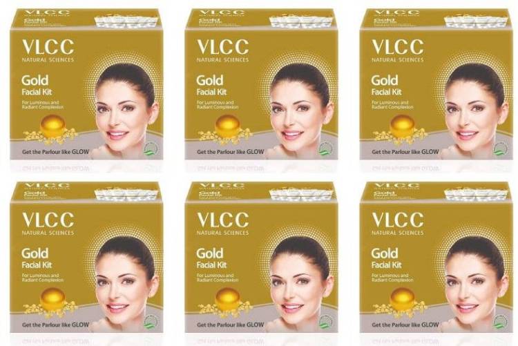 VLCC Gold Facial Kit (6 Items in single box) - Pack of 6 (60 GM X 6) For Radiant Complexion Price in India