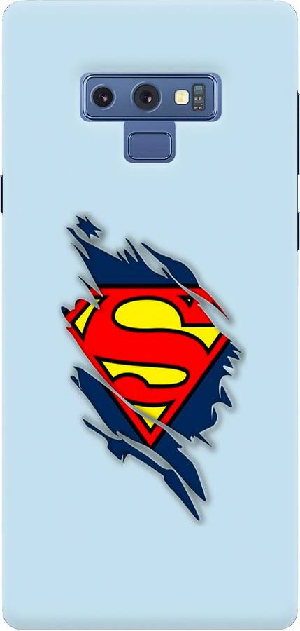 CustomEra Back Cover for Samsung Galaxy Note 9 (Blue SuperMan Logo Design)