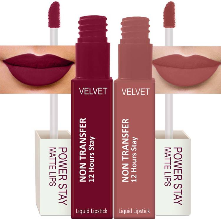 Perpaa Power Stay Liquid Matte Lipstick - Waterproof combo of 2 (Upto12 Hrs Stay) Price in India