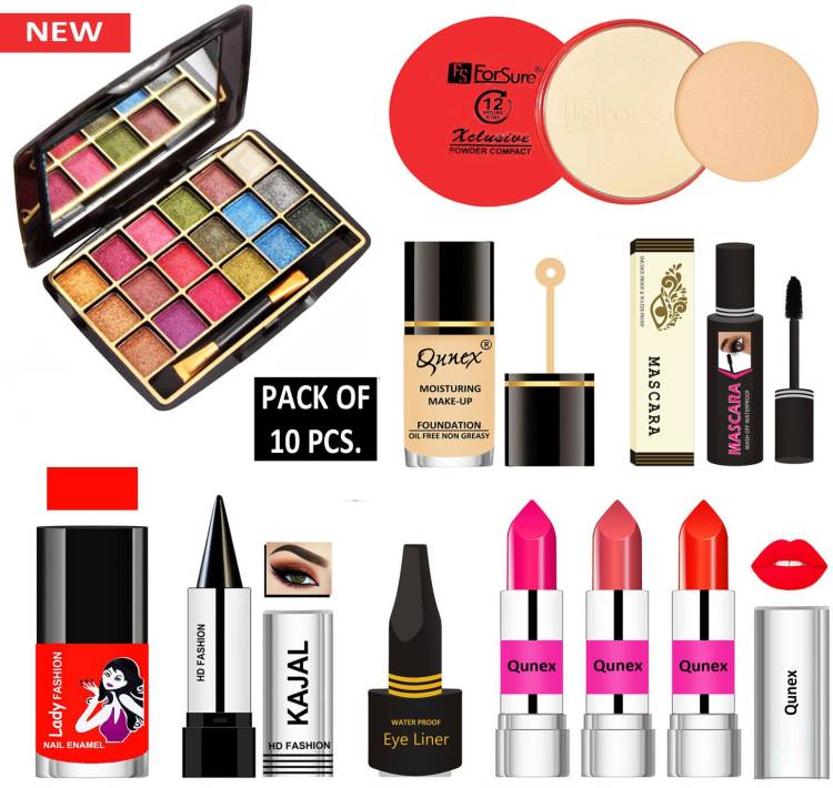Lady FASHION 18 in One Premium Makeup Kit MKTC171209 ( Eyeshadow, Compact Powder, Foundation, Mascara, Nail Polish, Kajal, Eyeliner, 3 Lipsticks ) Price in India