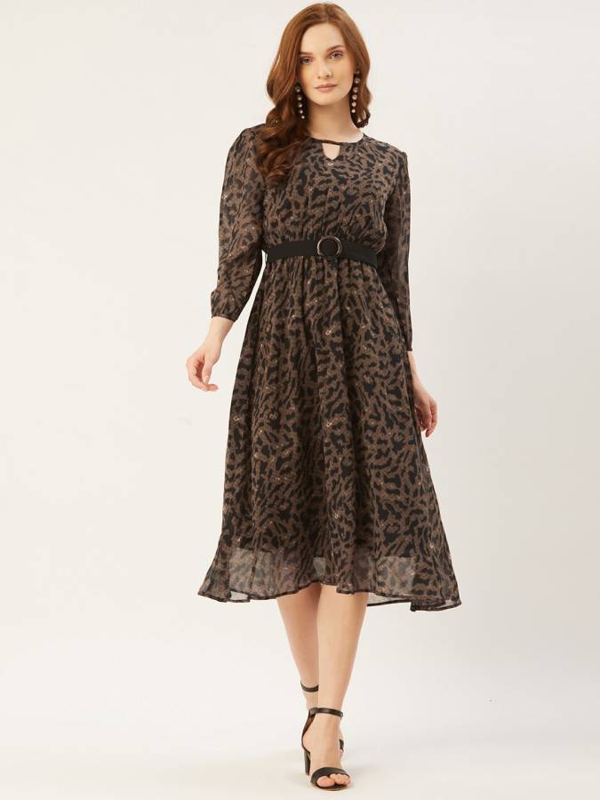 Women A-line Brown Dress Price in India