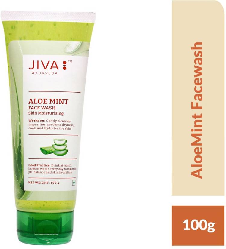 JIVA Aloe Mint  - Gentle Cleanser - Fresh & Soothing Facewash - 100 g - Pack of 1 Face Wash Price in India