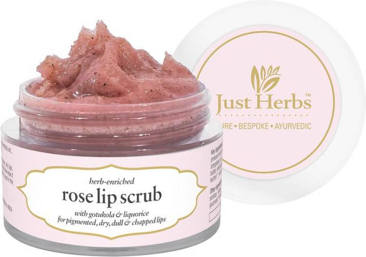 Just Herbs Rose Lip Scrub For Moisturizing ,Pigmented & Brightening Dark Lips Scrub Price in India