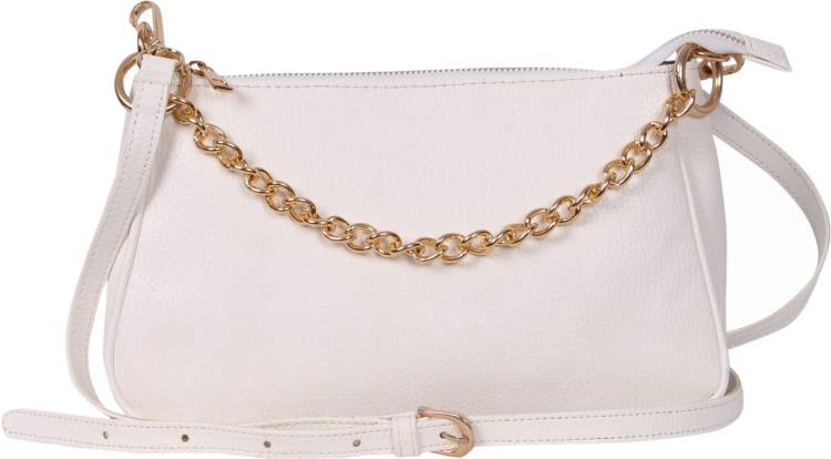 CIMONI Chain Detailed Multi Position Baguette Bag For Women Sling Bag Price in India