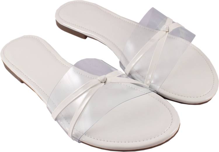 Women White Flats Sandal Price in India