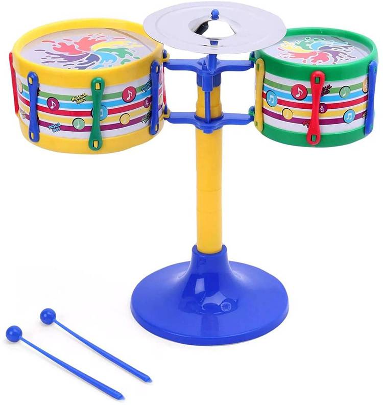 AP KIDS Toy Mall Drum Set jr for Kids 2 Musical Drum, 2 Stick, 1Stand