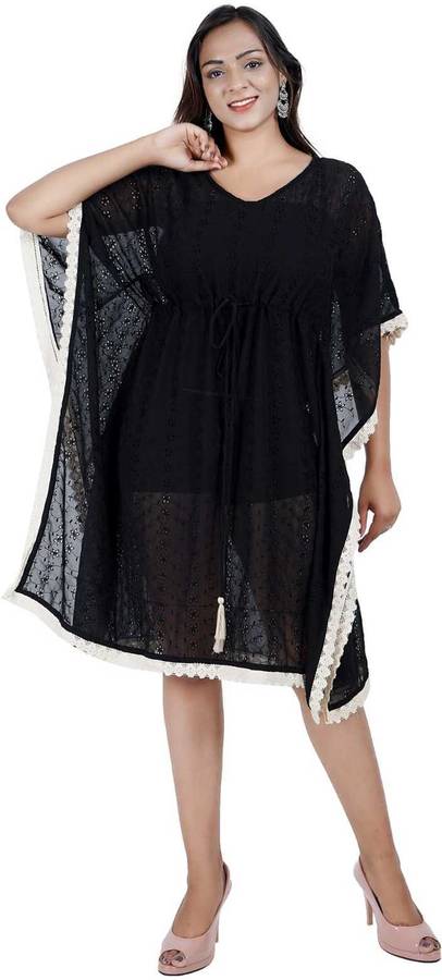 Women Kaftan Black Dress