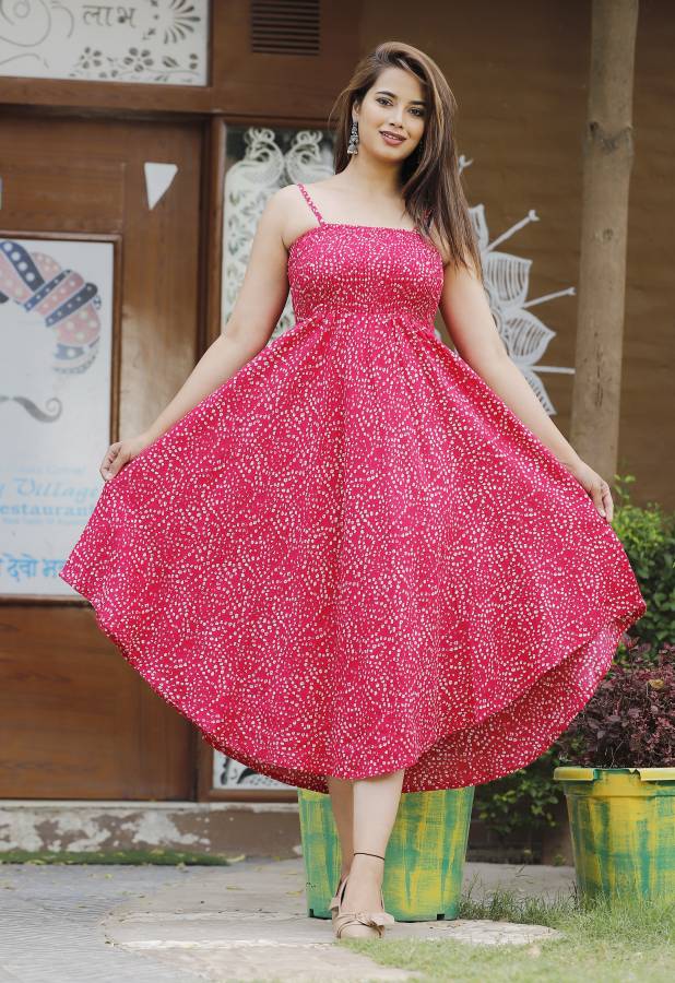 Women A-line Pink Dress Price in India