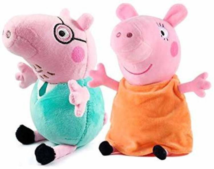 DSR Peppa Pig Soft Toys (Pack of 2) -30Cm (Papa & Mummy)  - 30 cm