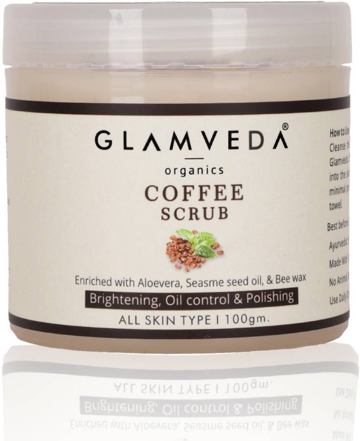 GLAMVEDA Coffee Scrub Enriched With Aloe Vera ,Sesame Seed Oil & Bee Wax Scrub Price in India