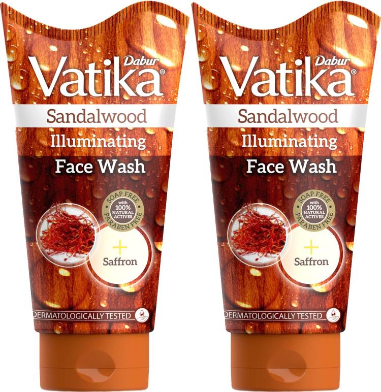 Dabur Vatika Sandalwood Illuminating (150ml each , Pack of 2)  Face Wash Price in India