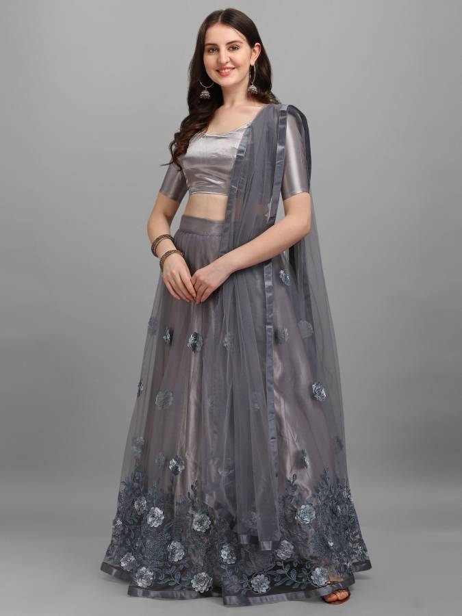 Embellished, Embroidered, Paisley Semi Stitched Lehenga Choli Price in India