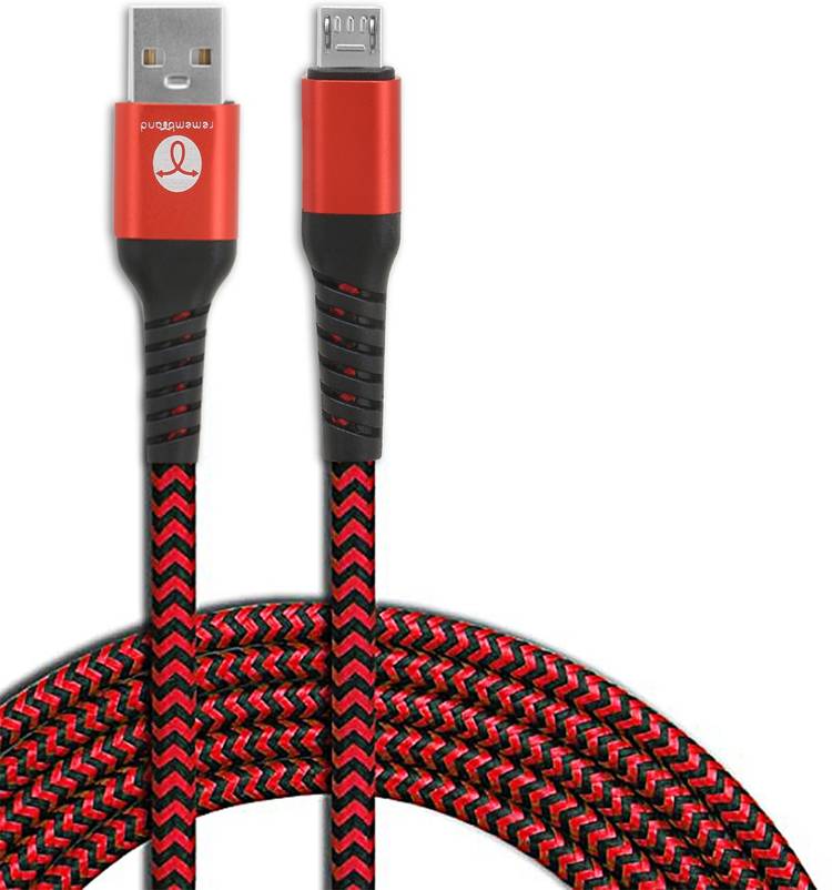 Remembrand 2.4A Turbo Fast Nylon Braided 2.4 A 1 m Nylon Braiding Micro USB Cable