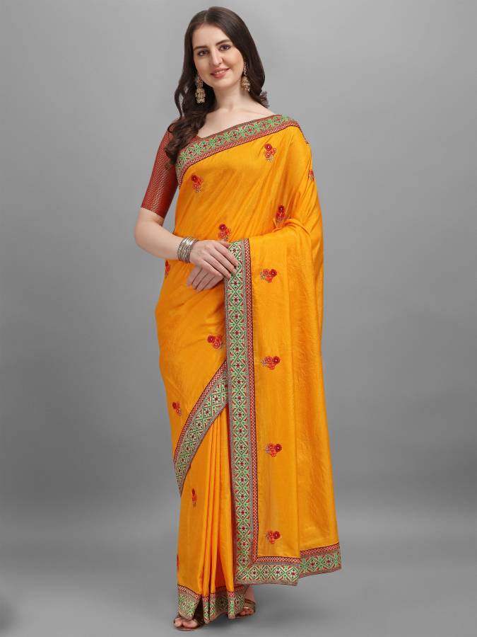 Embroidered Fashion Pure Silk Saree Price in India