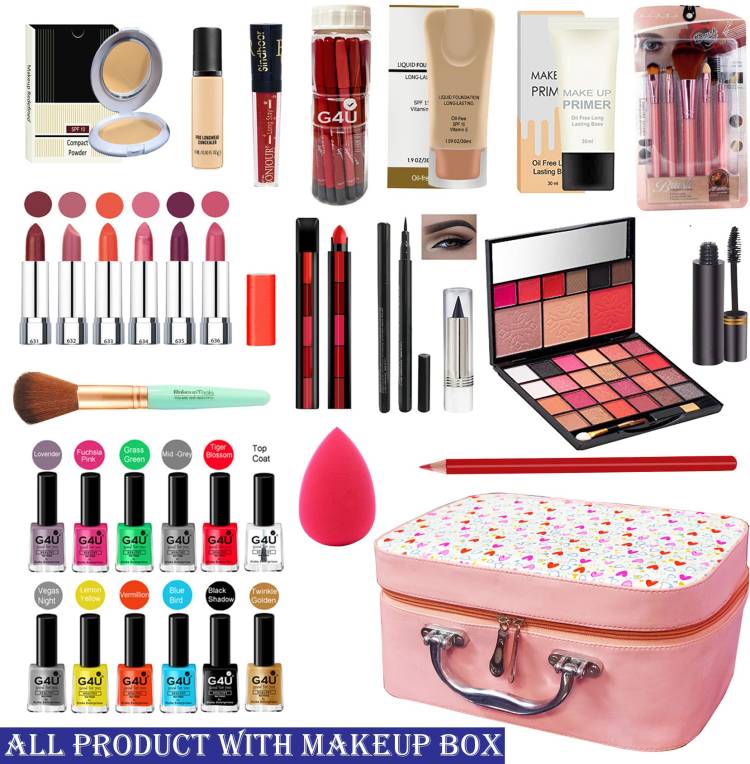 G4U Fab 5 lipstick with all in one makeup kit for Women The Ultimate Gift Set for girls traveling or everyday use for all makeup beginners A1 Price in India