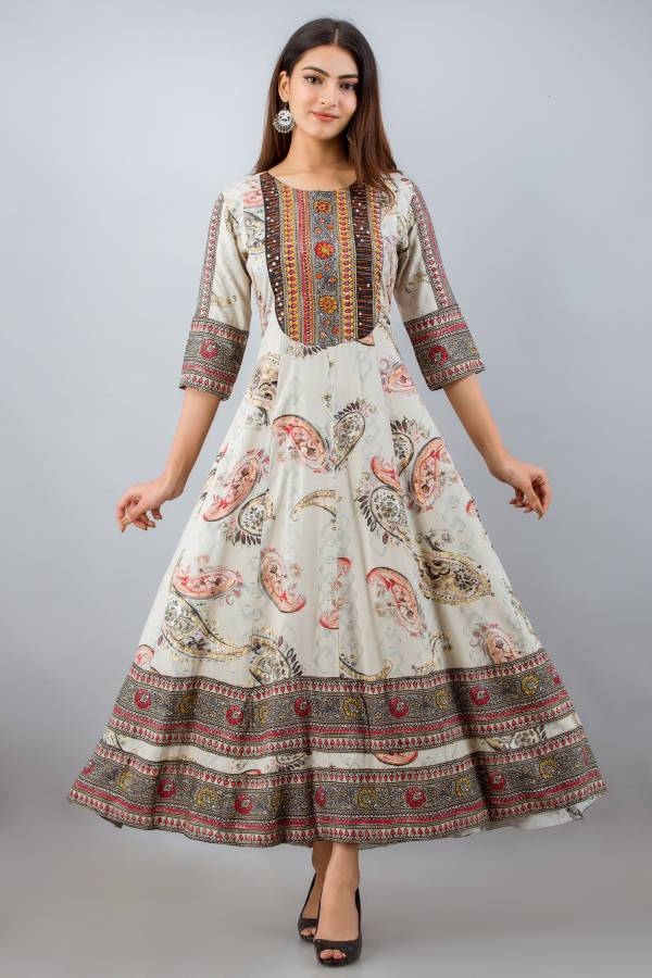Women Ethnic Dress Beige Dress Price in India