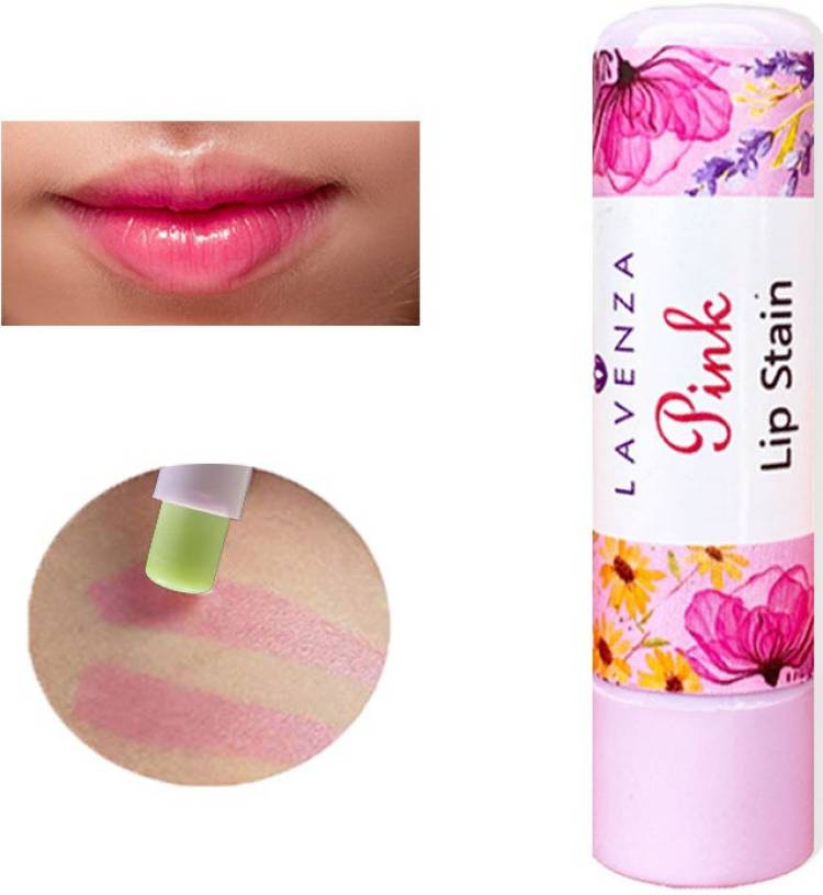 LAVENZA Natural Long lasting Pink Lip Stain & Lip Balm (2 in 1) | SPF15 Lip Stain Price in India