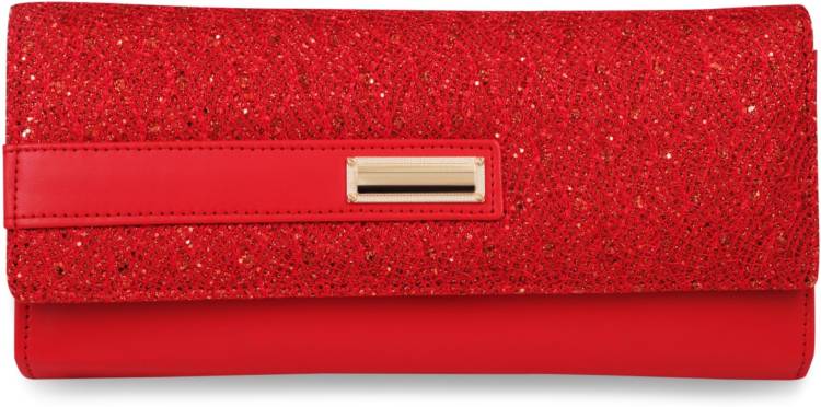 Party, Casual, Formal Red  Clutch  - Regular Size Price in India