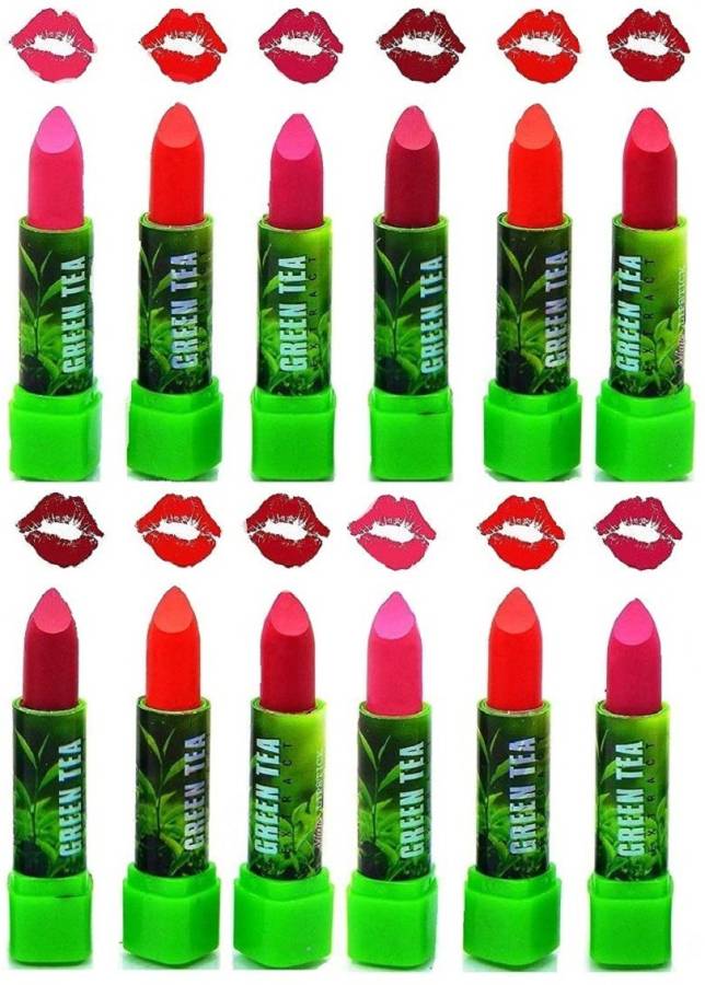 THE NYN Insta Beauty Green Tea Creamy Enrich Velvet Matte Premium Lipstick Pack of 12 Price in India