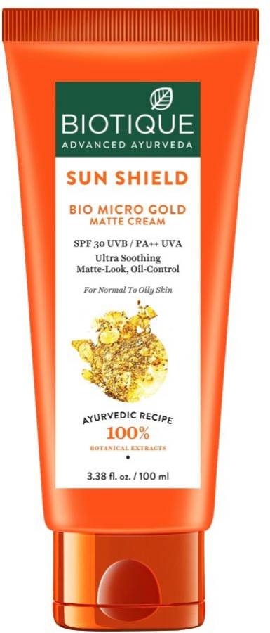 BIOTIQUE Micro Gold Matte Cream Sunscreen Spf30 - SPF 30 Price in India