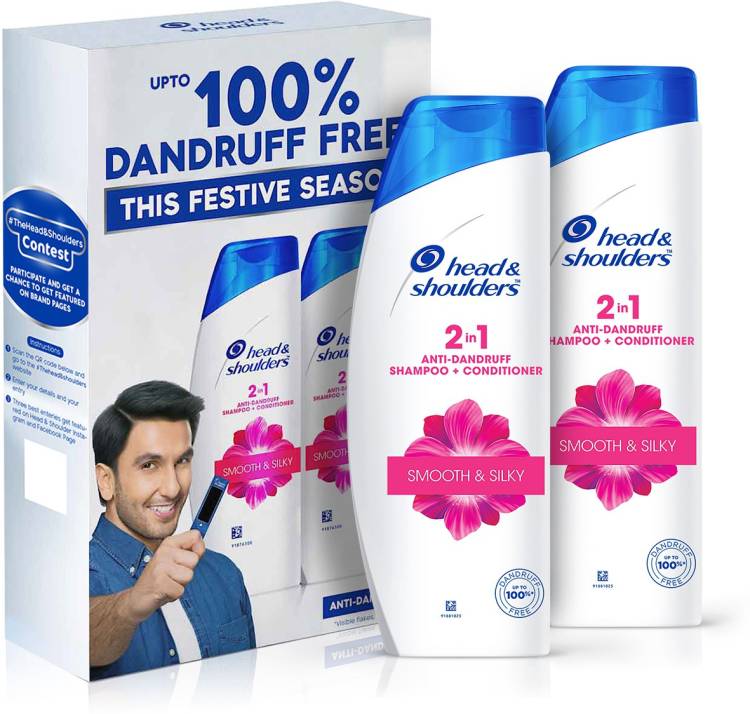 HEAD & SHOULDERS 2 in 1 Anti Dandruff Shampoo+Conditioner Smooth & Silky - Ranveer Singh Special Edition Pack Price in India